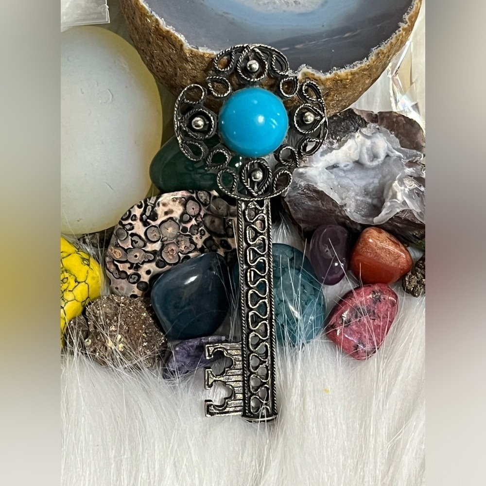 Vintage Key Brooch